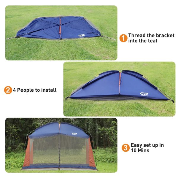 CAMPROS Screen House Room 12' x 10' Canopy Tent Sun Shelter, Blue - Image 4