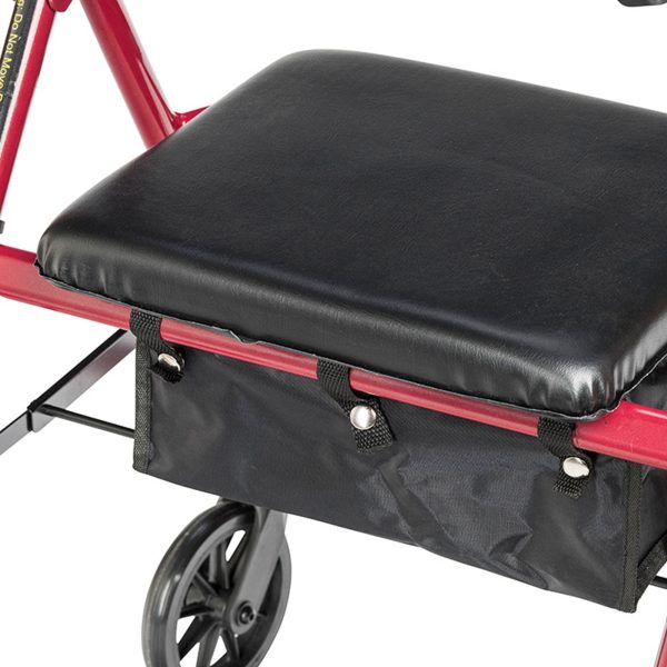 Drive Medical Adjustable Height Aluminum Frame Rollator with 6 Inch Casters, Red💝 Last Day For Clearance - Image 6