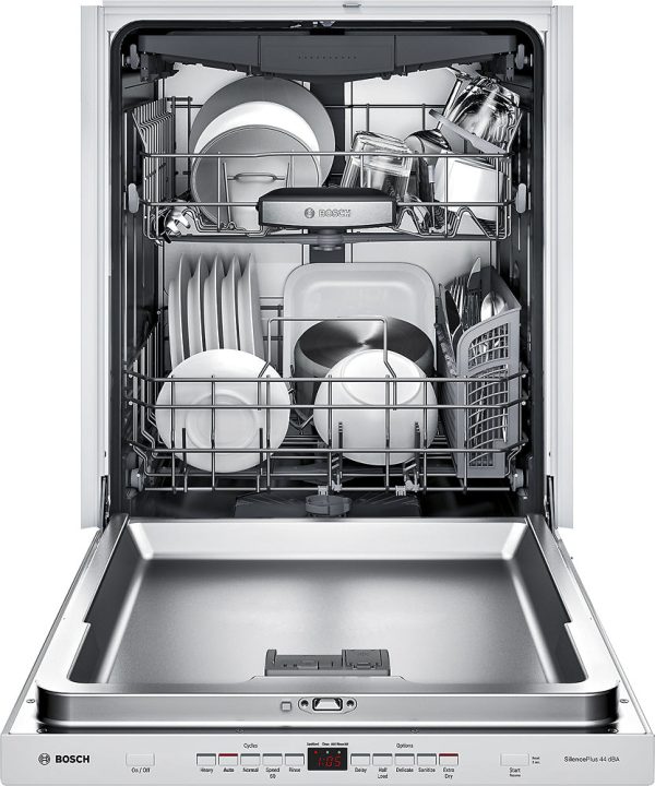 Bosch - 500 Series 24" Pocket Handle Dishwasher with Stainless Steel Tub - White - Image 7