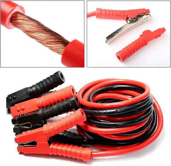 Foxnovo 6m 3000A Car Battery Power Emergency Cable Jump Start Firing Line Power Wire Copper Clip Clamp Boost Cord Bateria Auto (Black and Red) - Image 7