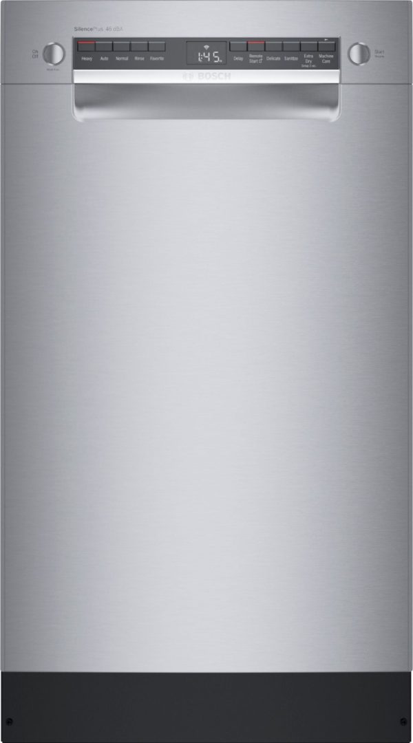 Bosch - 300 Series 18" Front Control Smart Built-In Dishwasher with 3rd Rack and 46 dBA - Silver