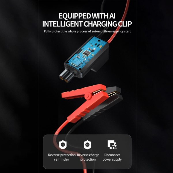 EOnmo Auto Decoration In Clearance Car Inflator Battery Jump 2-In-1 1000A Emergency Start Power Supply 12V Battery Pack Battery Booster Jump Box Portable Charger Jumper Cables Led Display Screen - Image 8
