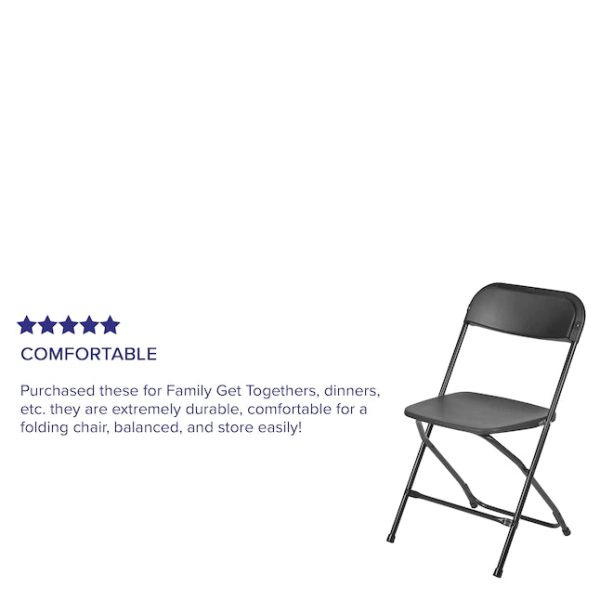 Flash Furniture 10-Pack Black Standard Folding Chair with Solid Seat (Indoor) - Image 4