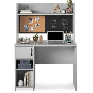 Ameriwood â Dove Gray Student Desk with Hutch
