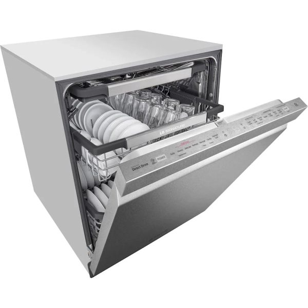 LG - SIGNATURE Top Control Built-In Dishwasher with Stainless Steel Tub, TrueSteam, 3rd Rack, 38dBA - Textured steel - Image 12