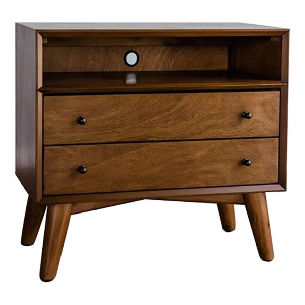 Home Square 4 Piece Set with Small TV Console Full Wood Bed & Large Nightstand - Image 17