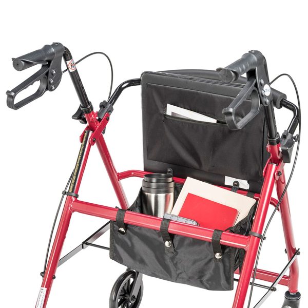 Drive Medical Adjustable Height Aluminum Frame Rollator with 6 Inch Casters, Red💝 Last Day For Clearance - Image 7