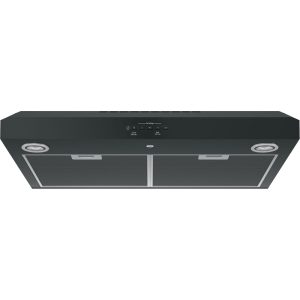 GE - 30" Convertible Range Hood - Black on black