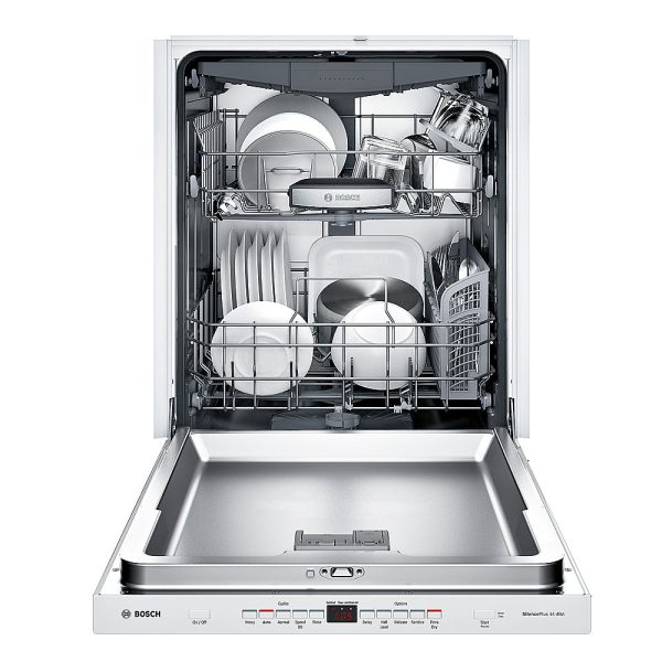 Bosch - 500 Series 24" Pocket Handle Dishwasher with Stainless Steel Tub - White - Image 5