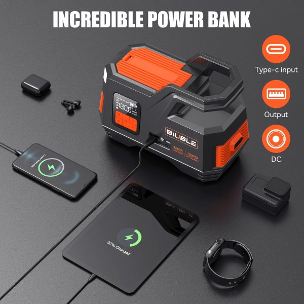 Biuble Car Jump Starter with Air Compressor, 4500A Peak 26800mAh 12V Auto with 150PSI Tire Inflator（up to All Gas or 10.0L Diesel Engine） - Image 6