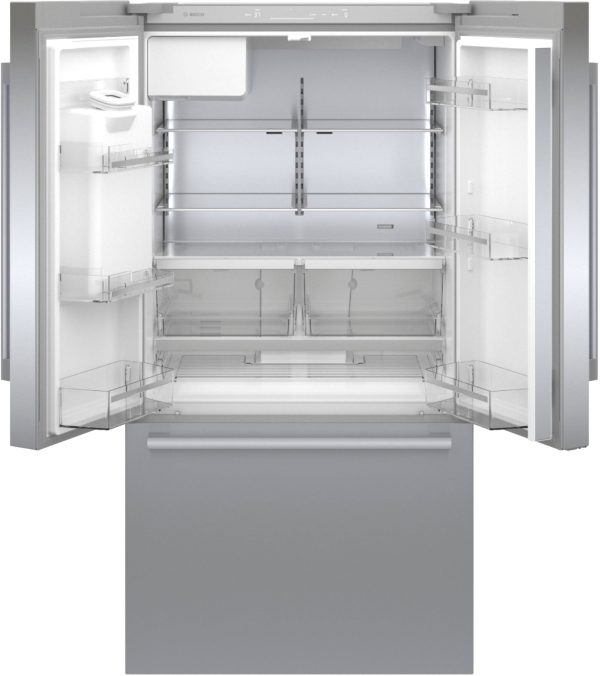 Bosch - 500 Series 21 Cu. Ft. French Door Counter-Depth Smart Refrigerator with External Water and Ice Maker - Stainless steel - Image 14