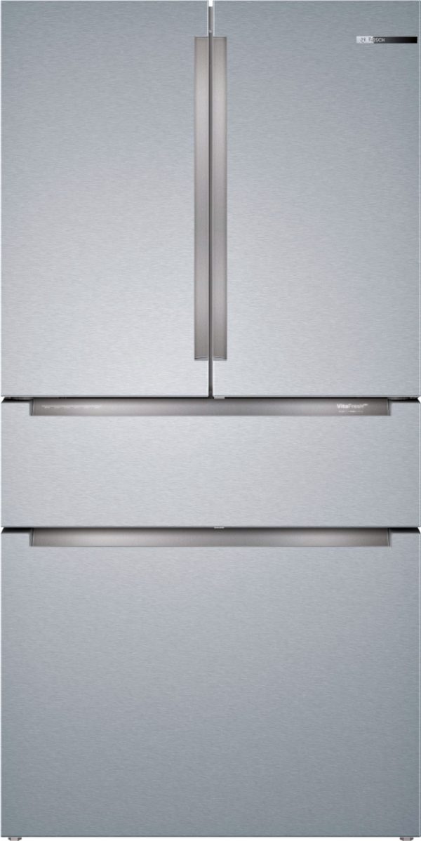 Bosch - 800 Series 20.5 Cu. Ft. 4-Door French Door Counter-Depth Smart Refrigerator - Stainless steel