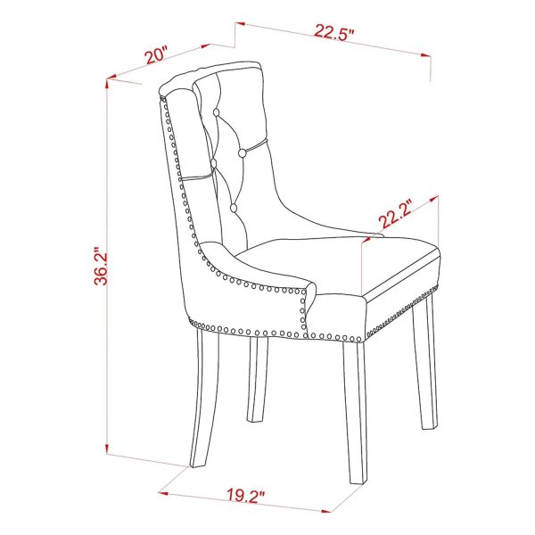 HomeStock Frp1T02 French Fabulous Parson Chair With Black Leg And Linen Fabric Light Beige - Image 2