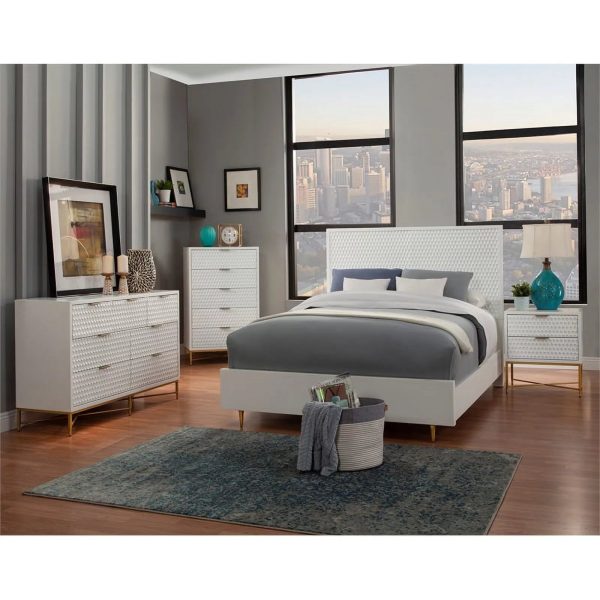 Home Square 3 Piece Furniture Set with 2-Drawer Nightstand & Full Wood Headboard - Image 8