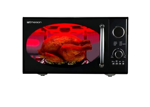 Emerson 0.9 Cu Ft, 800W Retro Black Microwave Oven with Grill, MWRG0901BK - Image 3